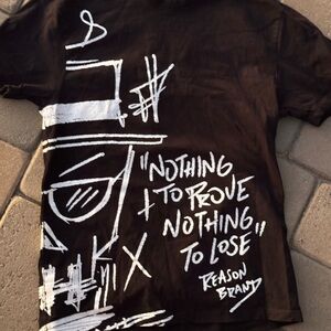 Reason Black Tee with White Graphic